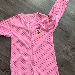 Vintage DISNEY Pink Polka Dot Minnie Mouse Onesie